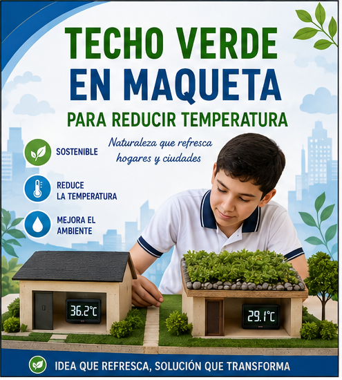 Techo verde en maqueta para reducir temperatura